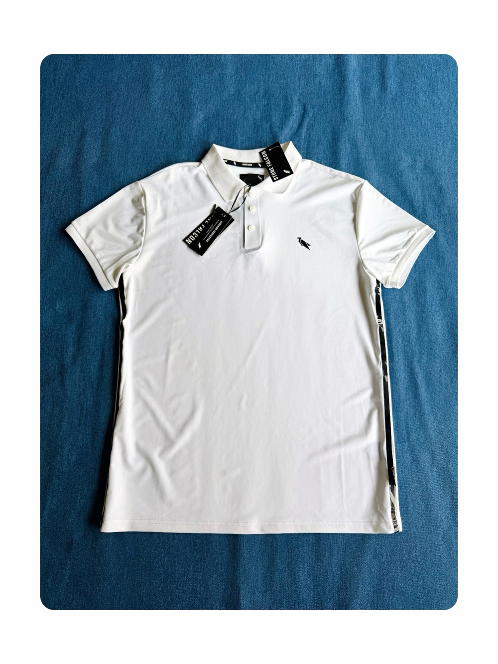 ★ Stone Falcon NWT Men’s Elevated Basic Seasonal Staple Polo Shirt White M ★